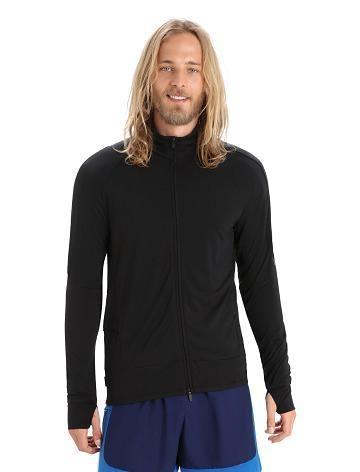 Sweat À Capuche Icebreaker ZoneKnit™ Merino Long Sleeve Zip Homme Noir | FR 1261EBCX